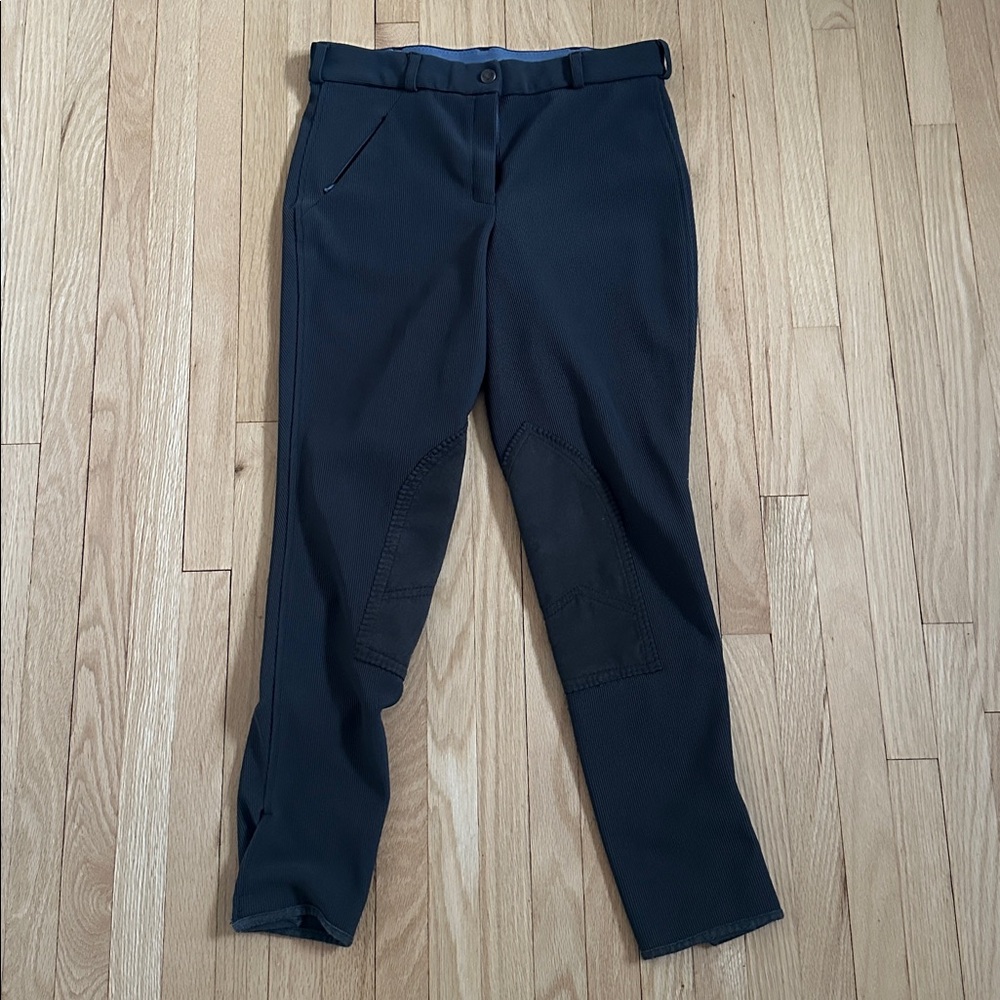 5 for $25 // Tuff Rider Tuffrider grey gray ribbed knee patch breeches 28